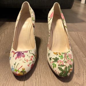 Gucci floral heels.